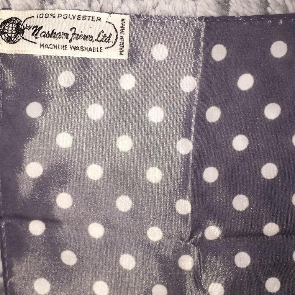Nasharr Freres Gray & White Polka Dot Scarf